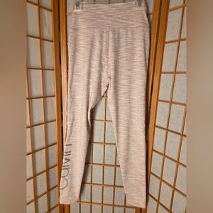 NWT WOMENS CALVIN KLEIN PERFORMANCE PINK WITH REFLECTIONS STRETCH SPORTS PANTS M